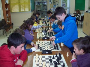 Algunos de los participantes en el Torneo de Ajedrez